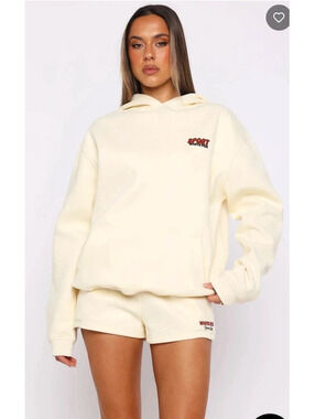 White Fox Lemon-colored White Fox Club 14 Peyton Oversized Hoodie size M-L